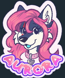 [COMM] Headshot badge for Aurora Wolf