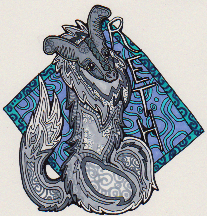 Stained Glass Badge: Reth Wyrm