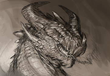 Stone dragon sketch