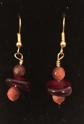 Goldstone Red Bead Earrings for my Aunt 