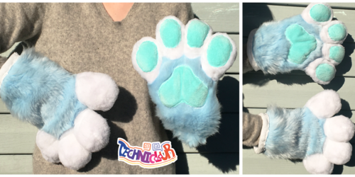(FOR SALE) Blue and White Fursuit Handpaws