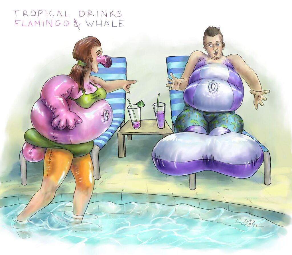 Tropical Drinks - Flamingo & Whale