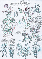 Sonic Character Sketches - Blaze and Marine