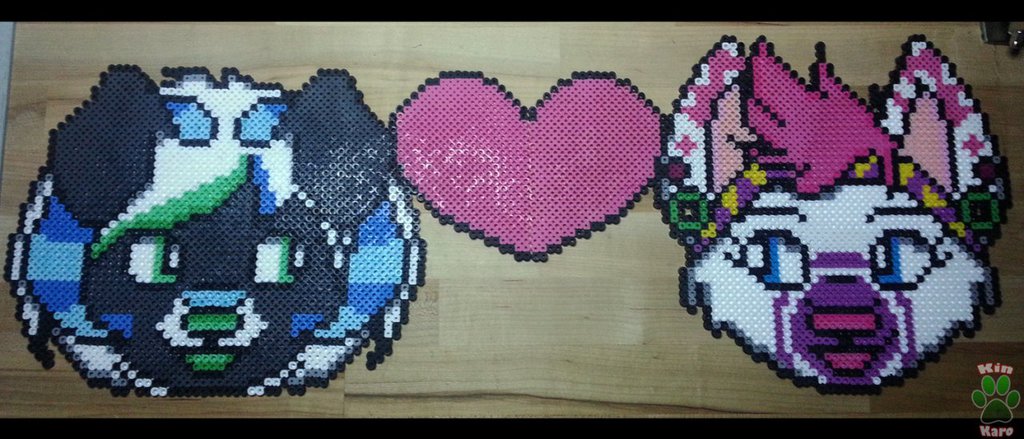 [TRADE] Misfit and Shylo Couple Perler Bead Badge