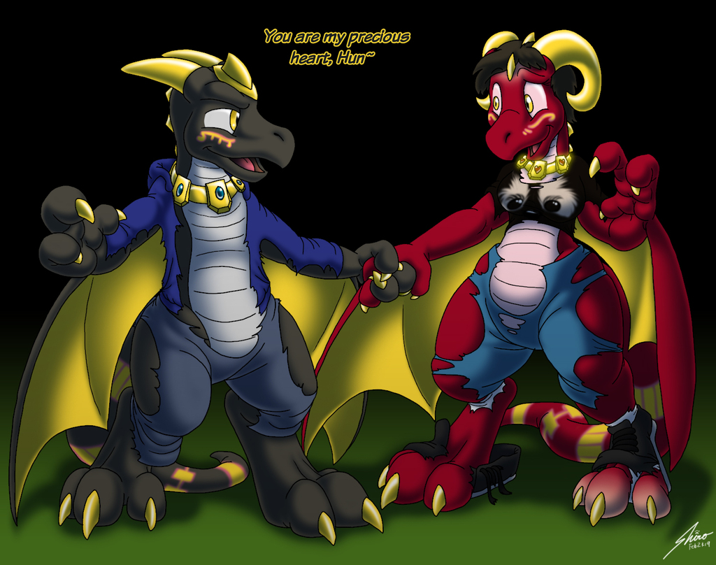Vector and lucky Loving wyverns