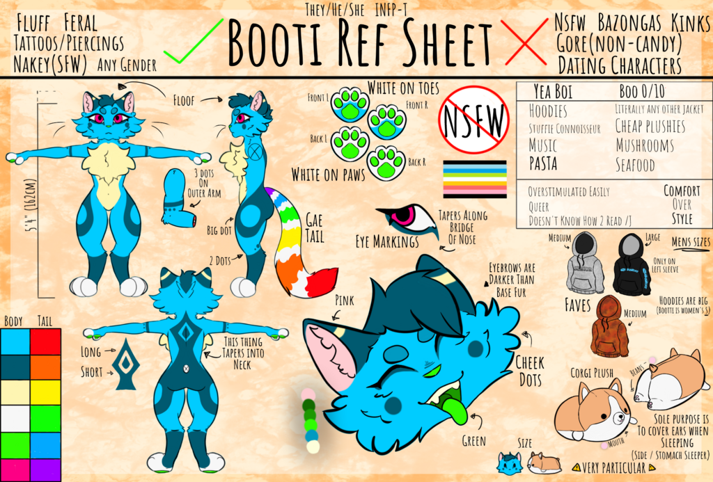 Most recent image: Bootti Ref Sheet