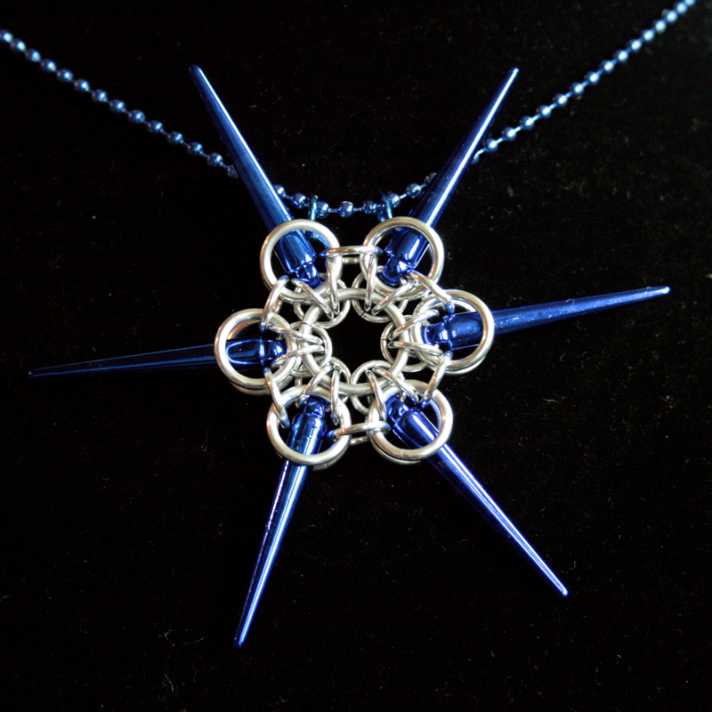 Silver and Blue Spike Star