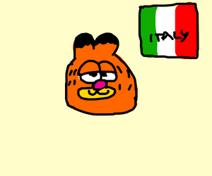 Garfield with Italy Flag