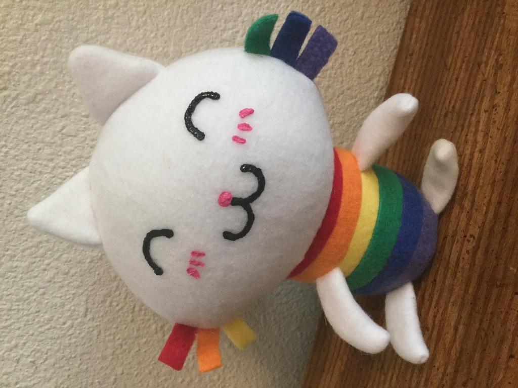 Rainbow Cupcake Kitty Plush