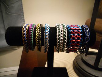 Multiple Chainmaille Bracelets