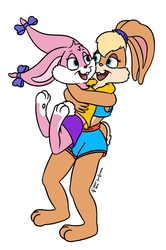 Bunny hugs with Lola and Babs