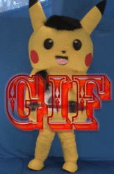 Mascot Fursuiting: Ace Spade the Pikachu Spinning (GIF)