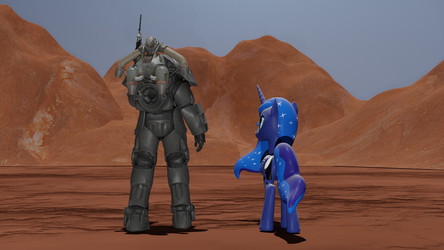 Luna and Power Armor guy