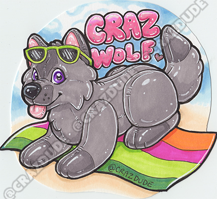 Craz-wolf Pool Toy Badge