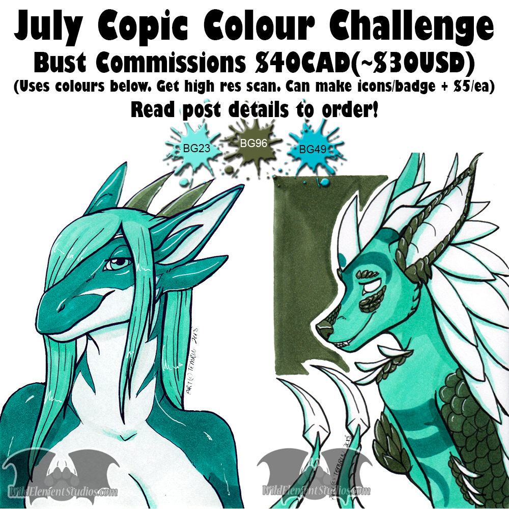 July Copic Colour Bust Commissions - OPEN
