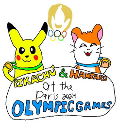 Pikachu & Hamtaro at the Paris 2024 Olympic Games