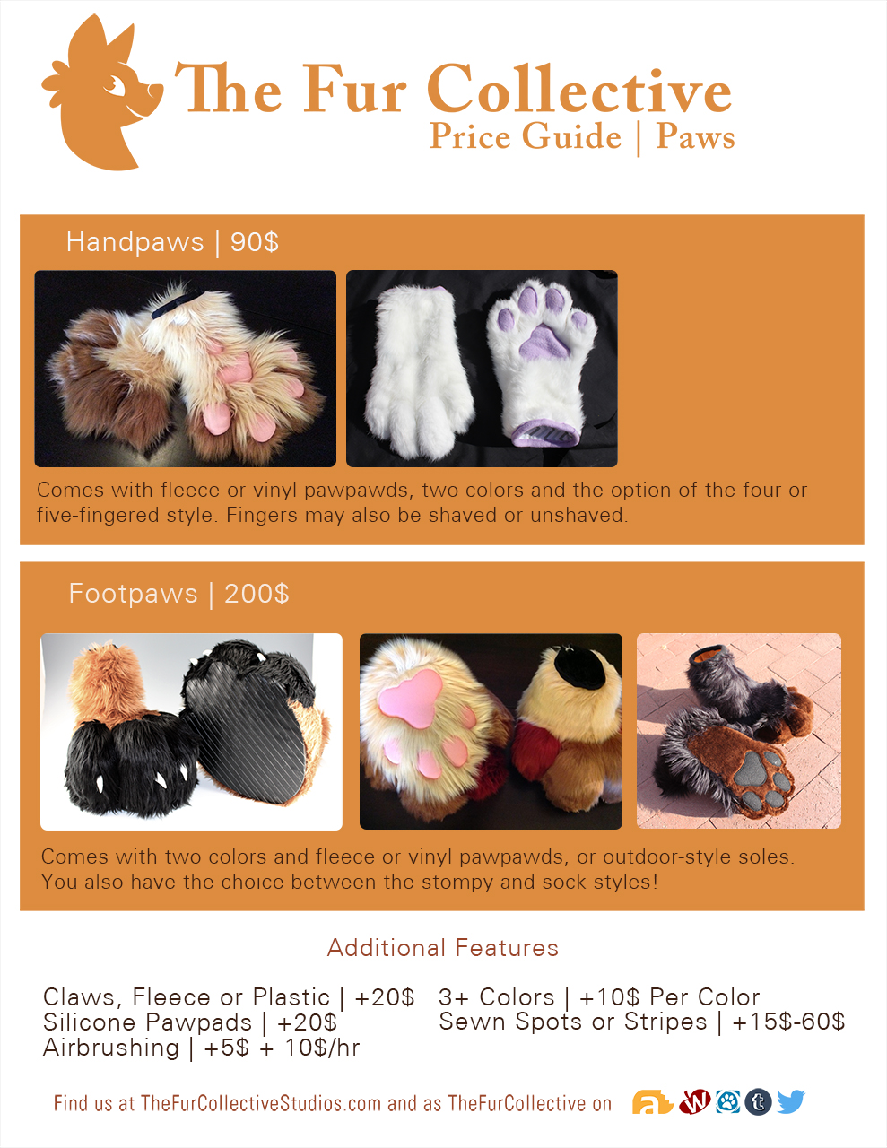 Price Guide- Handpaws, Feetpaws