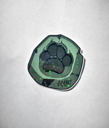 Holographic sparkly pawprint fossil sticker