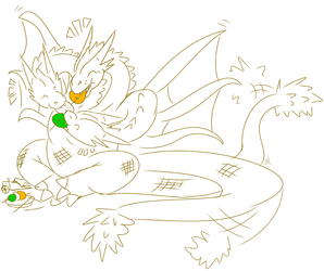 [Commish] 20 Min Doodle - "Hungry King Ghidorah"