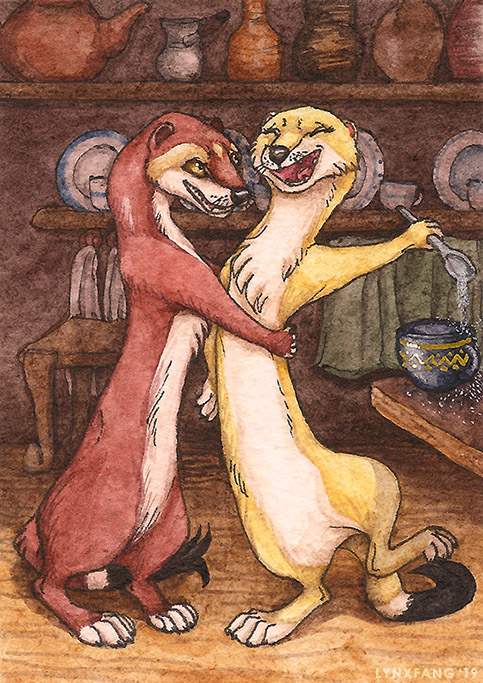 Stoat Family ACEO