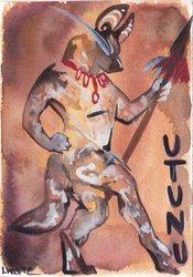 'Utunu Cave Painting Badge' by Laura Garabedian