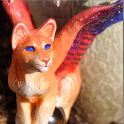Sunset Star - Winged Feline Pendant