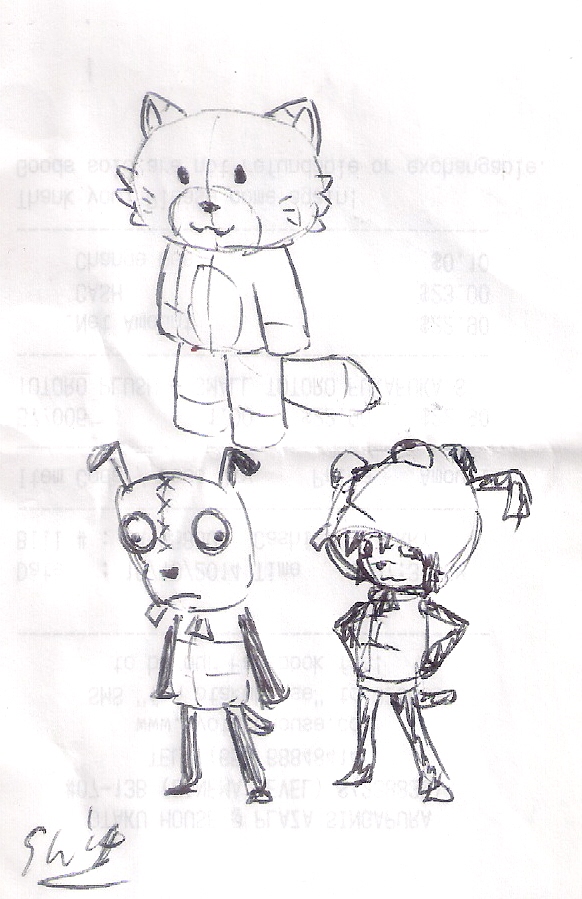 receipt sketch: gir Hoodie and mascot designs