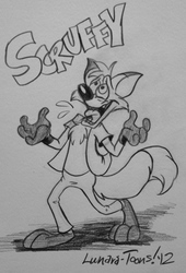 Pencil Sketch: Scruffy the Fox