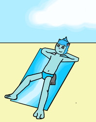 Bendt Relaxing on a Beach (Blue Speedo 2)