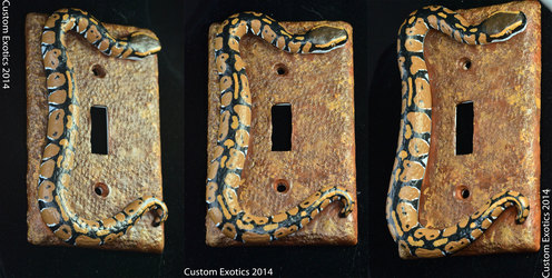 Polymer Clay Normal Ball Python Light Switch Plate