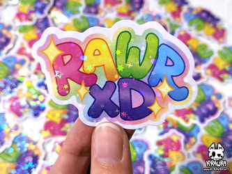 RAWR xD Holofoil Stickers