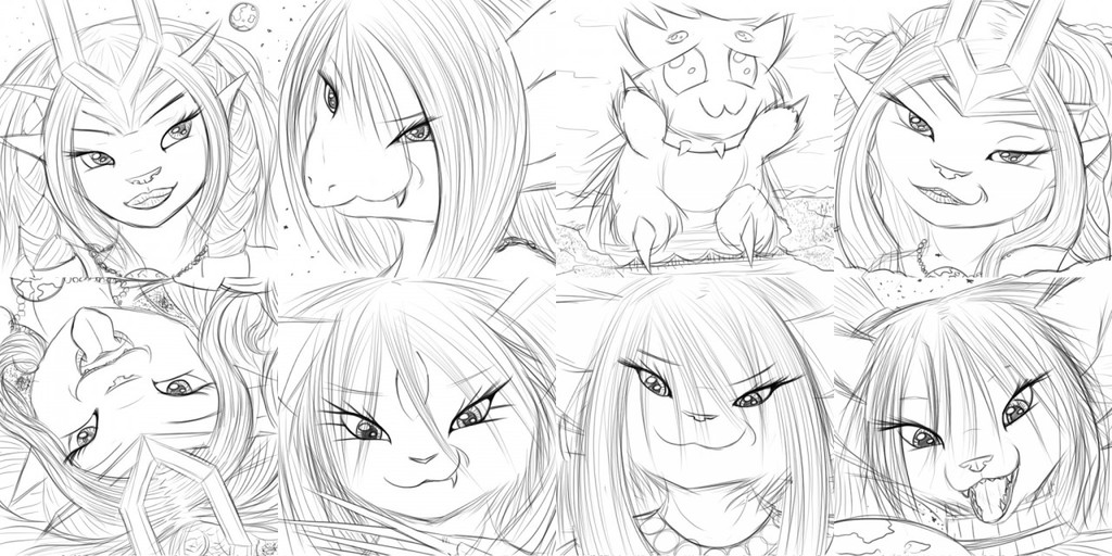 Expression Sketches 97-104