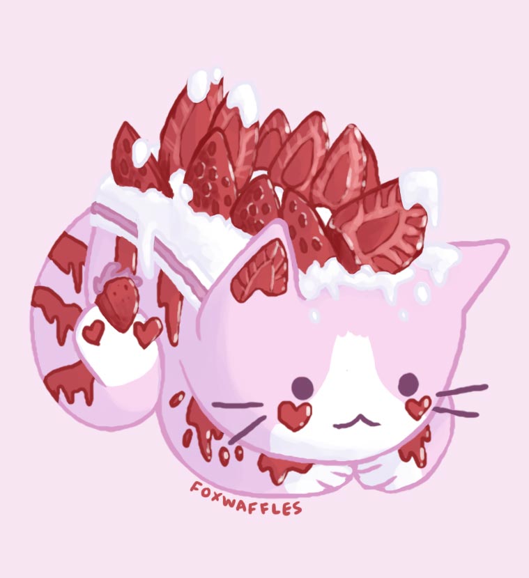 strawberry cake cat