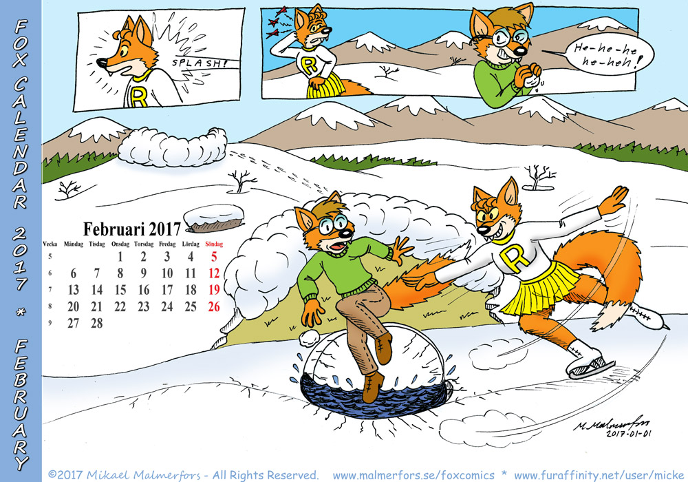 Fox Calendar 2017 - February