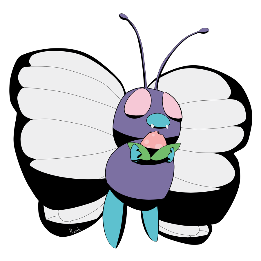 Butterfree Eating a Pecha Berry
