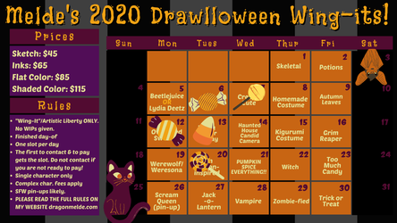Drawlloween Wing-its are OPEN!!