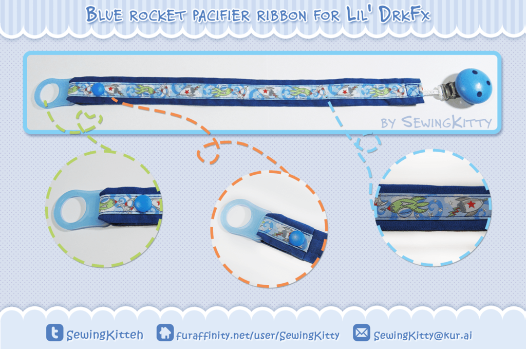 Blue Rocket Pacifier Ribbon for lil' DrkFx