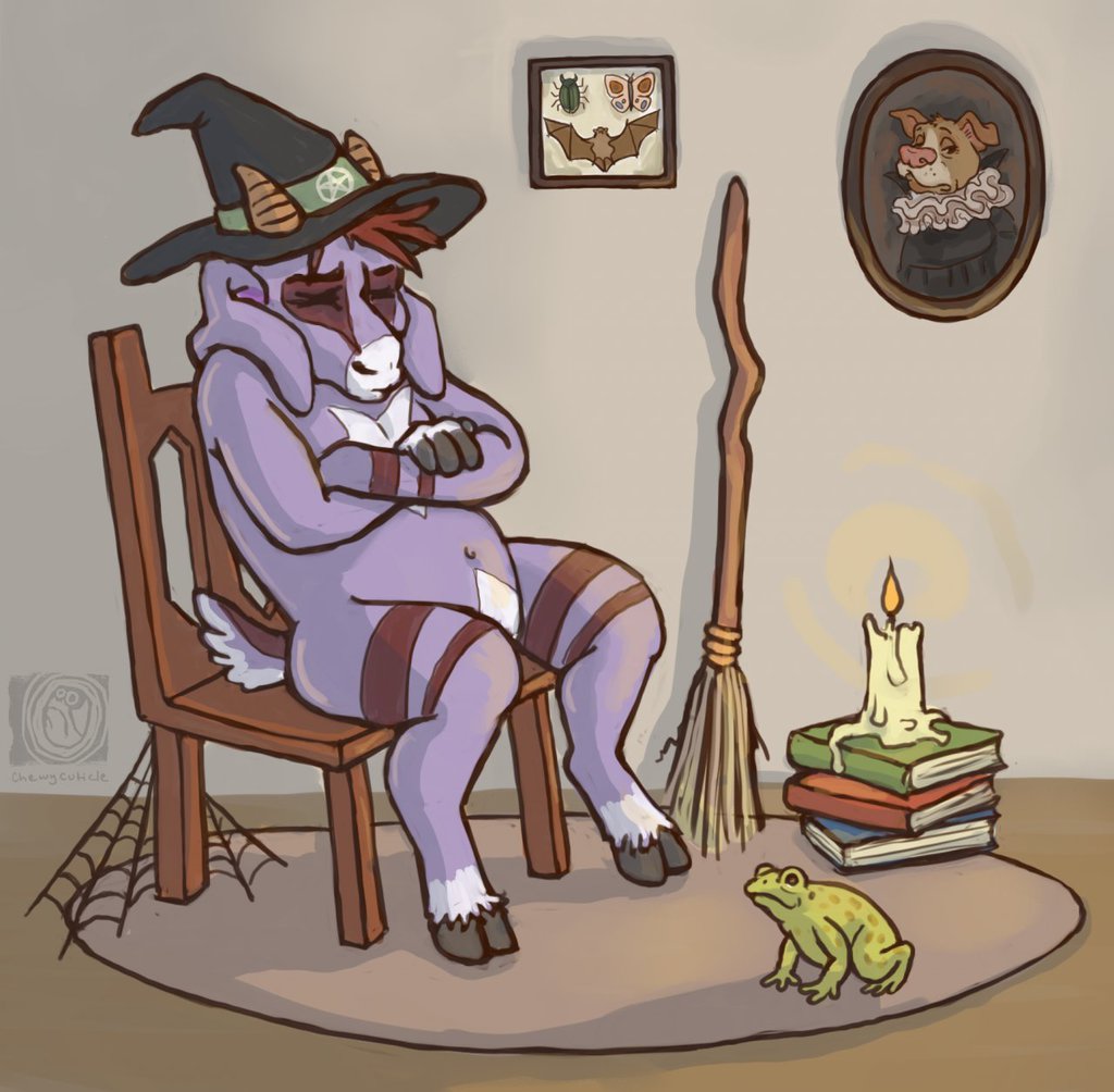 grumpy lil witch naps