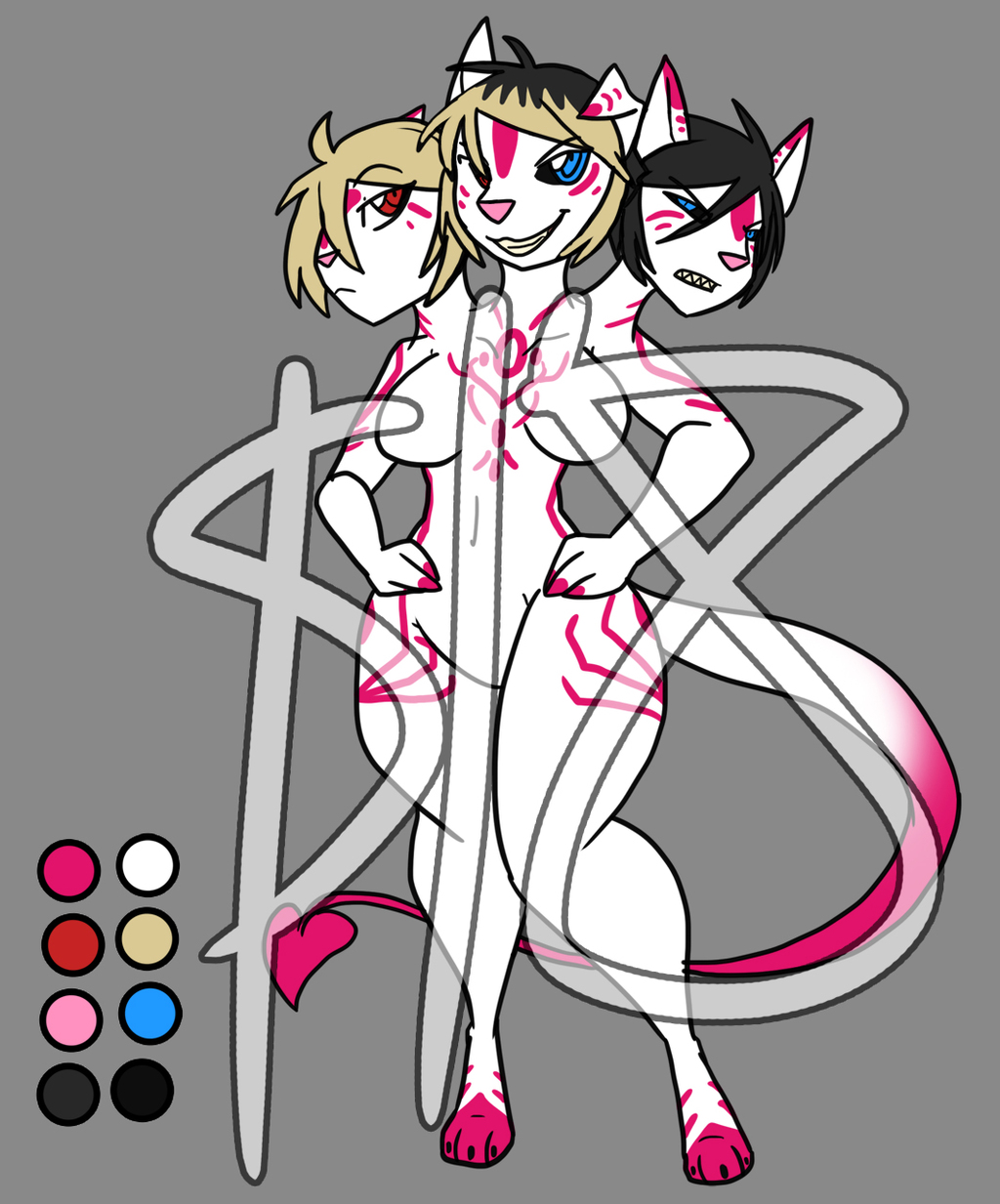 Pink and White Cerebus adopt-CLOSED