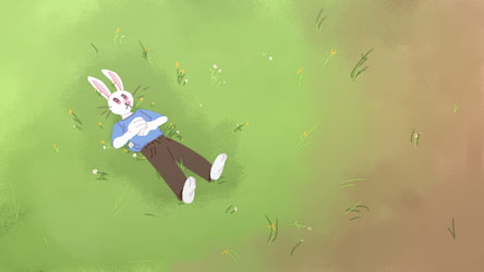 Cartoon Rabbit Having An Existential Crisis