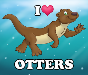 I Heart Otters Button