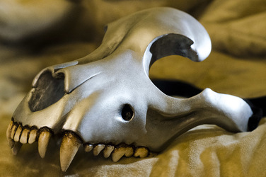 Metallic Canine Skull Mask