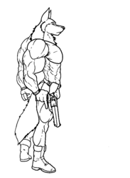 Strong Wolf Bro Line art (credit)