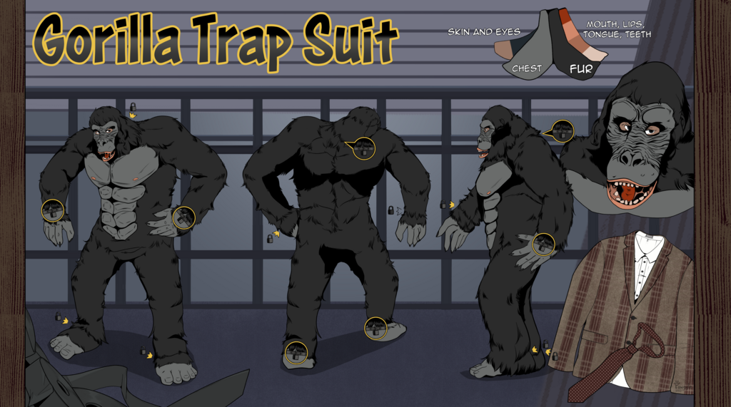 Reference sheet gorilla costume 