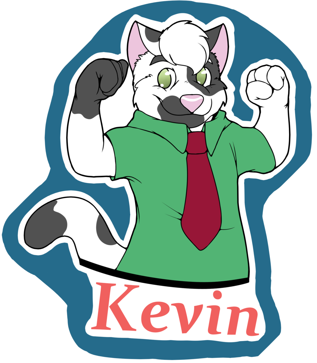 [C] Kevin waist up badge
