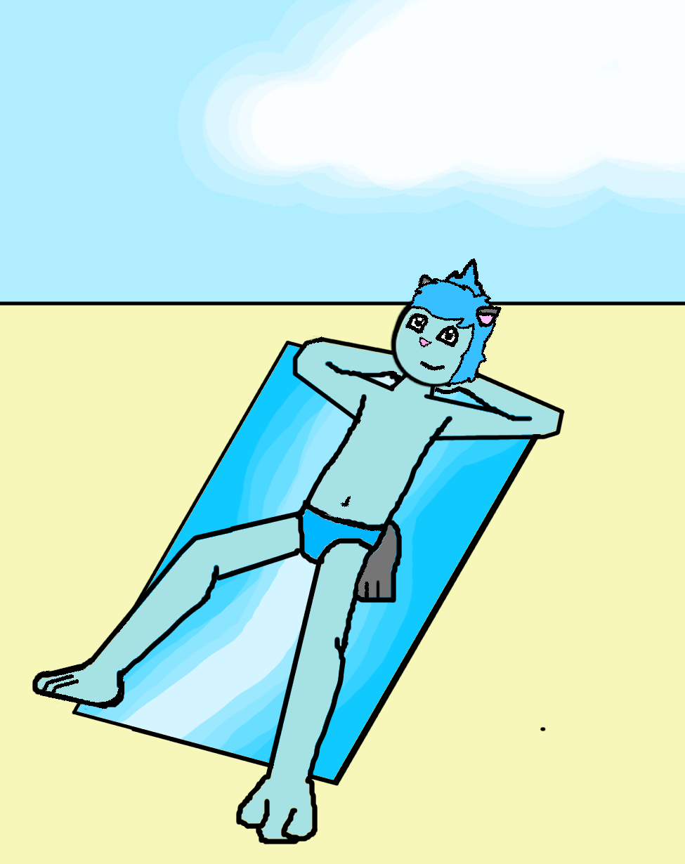 Bendt Relaxing on a Beach (Blue Speedo)