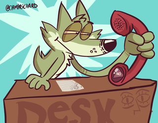 [2018] special green dog on the telephone