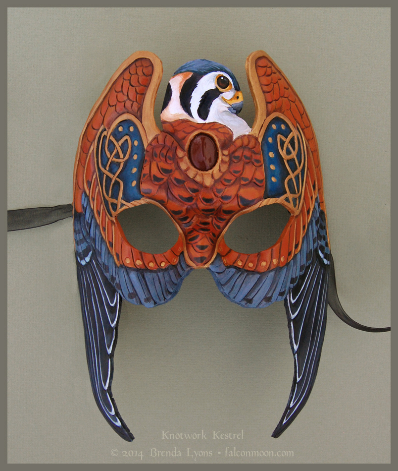 Knotwork Kestrel - Leather Mask