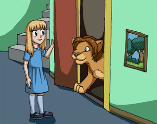 [commission] girl and lion 9