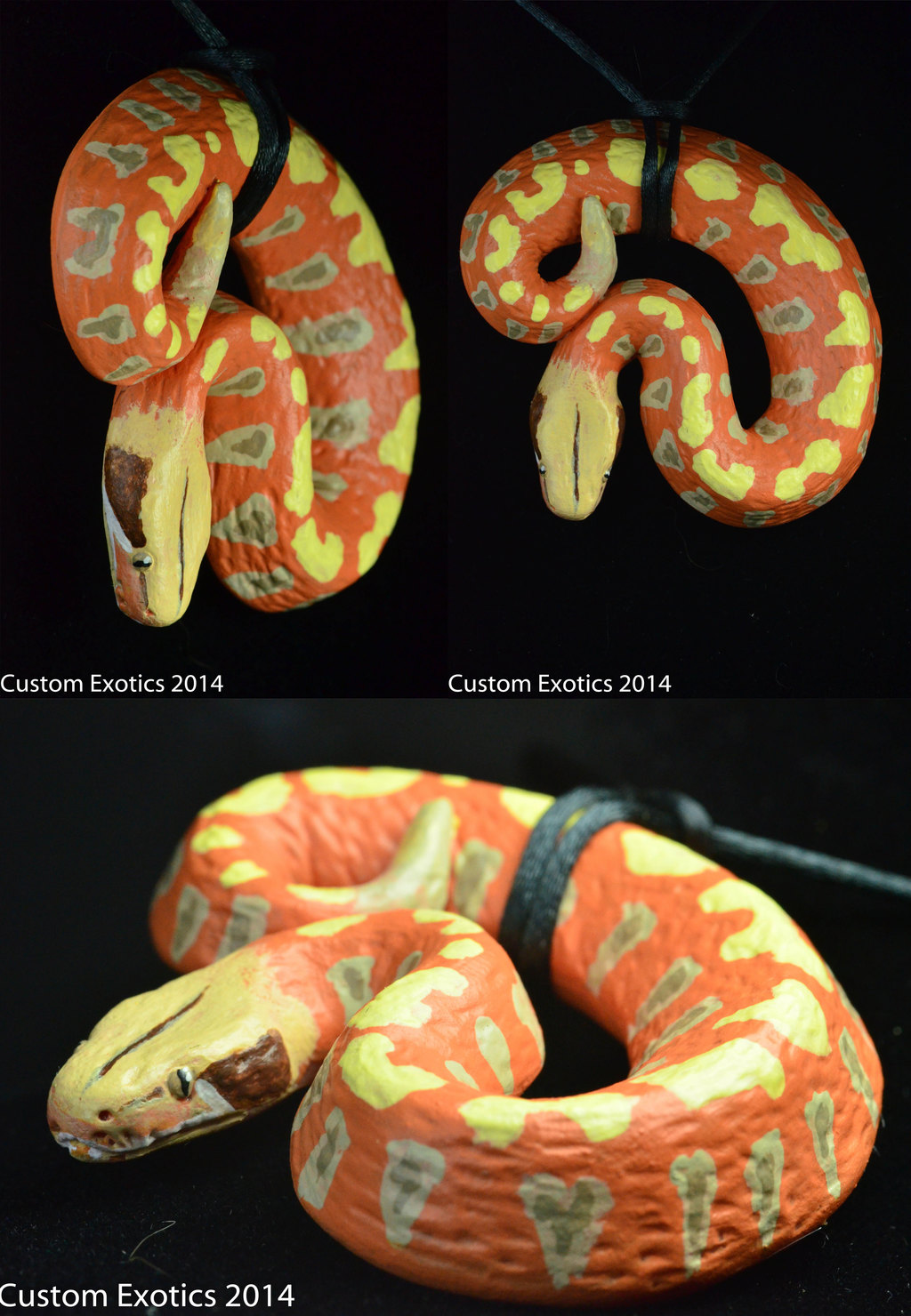 Albino Blood Python Pendant, Hand Painted